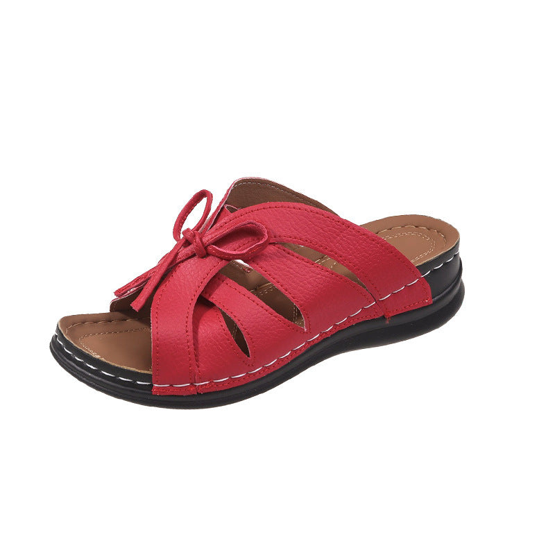 ChicSole | Orthopedische Leren Zomerslippers - Vrouwen met steun voor de voetboog Strik Sandalen