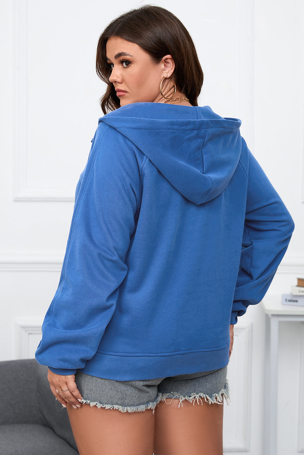 Yevora | Grote Half Zip Hoodie voor dames - Grote Pullover Sweatshirt met capuchon