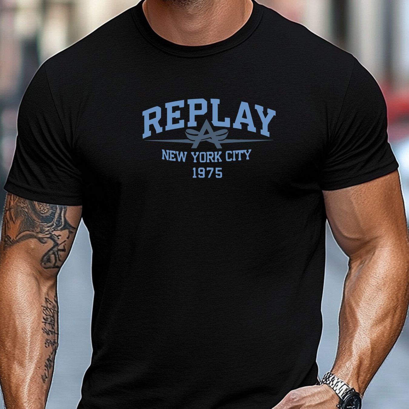 Tybalt | Heren 1975 Retro Grafisch T-shirt - Zwart Casual Korte Mouw T-shirt, Lichtgewicht, Ademende Pasvorm