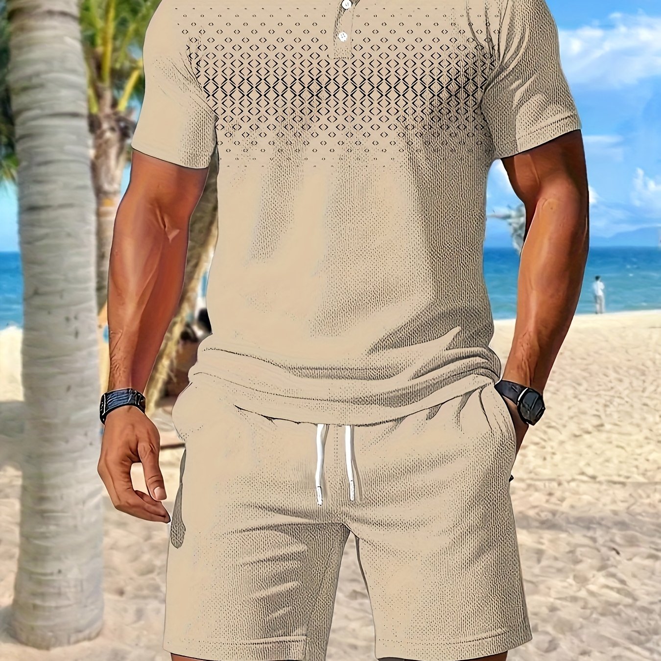 Baylor | Herenset 2-delig zomersportief - poloshirt & koordshort met zakken