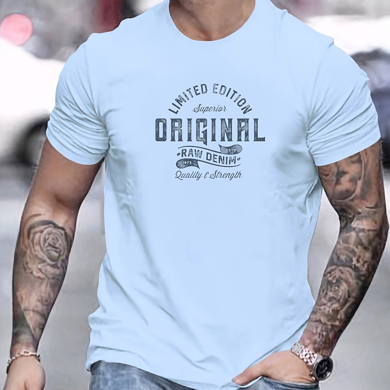 Xaver | Basis T-shirt van katoen voor heren - Casual T-shirt met grafische print, zomer T-shirt