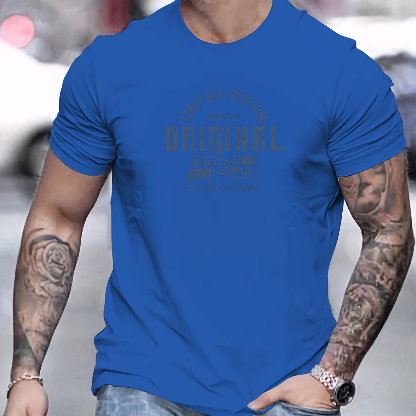 Xaver | Basis T-shirt van katoen voor heren - Casual T-shirt met grafische print, zomer T-shirt