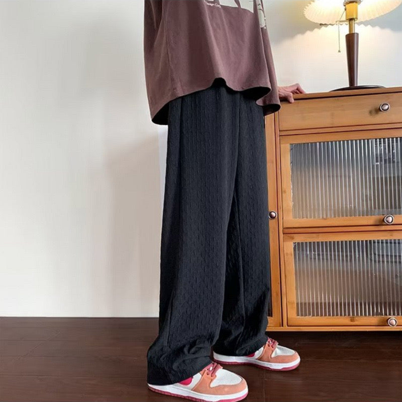 Diego | Wijde pantalon voor heren met textuur - Lichtgewicht, elastische taille