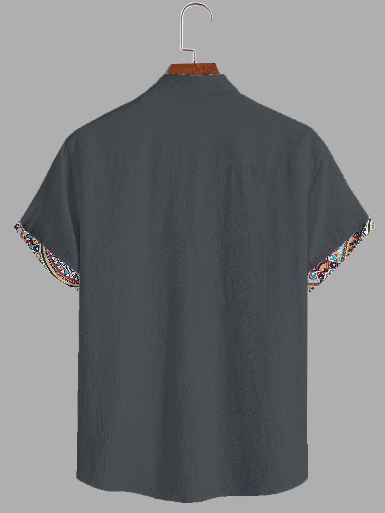 Denison | Overhemd met korte mouwen en geometrische print voor heren - casual overhemd voor vakantie en dagelijkse kleding