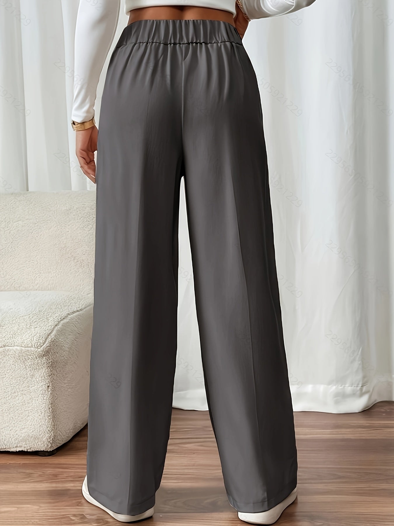 Dimity | Damesbroek met hoge taille en wijde pijpen met knoopsluiting