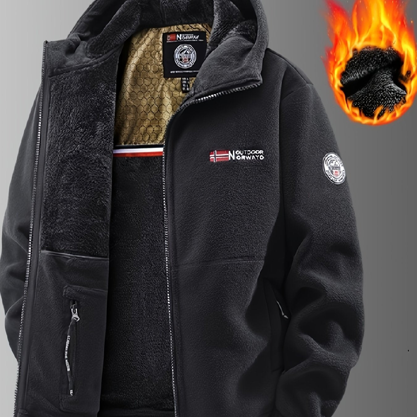 Wulfram | Zware winterjas voor heren – Thermisch geïsoleerde jas met capuchon, bovenkleding voor koud weer