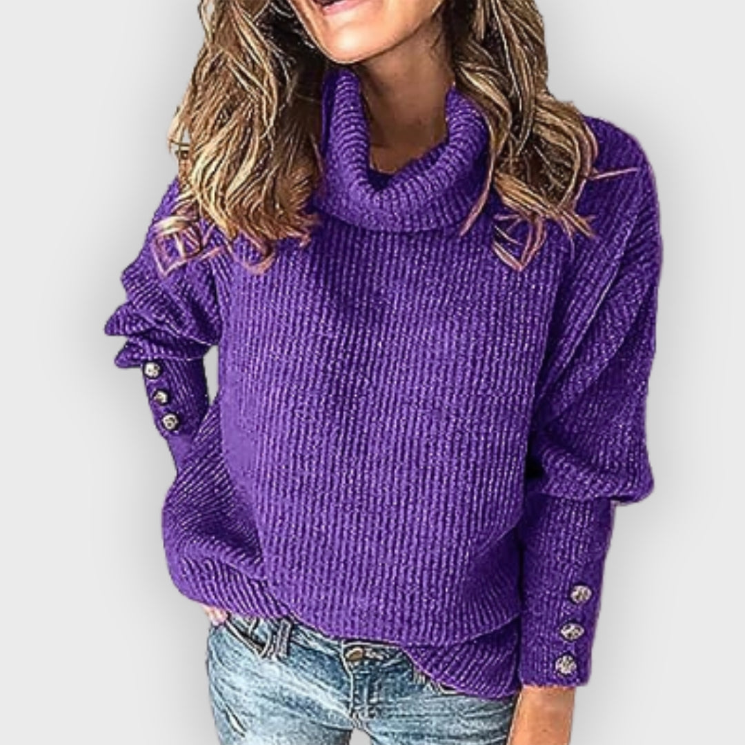 Orelia | Lichtgewicht coltrui voor dames – Zachte gebreide pullover