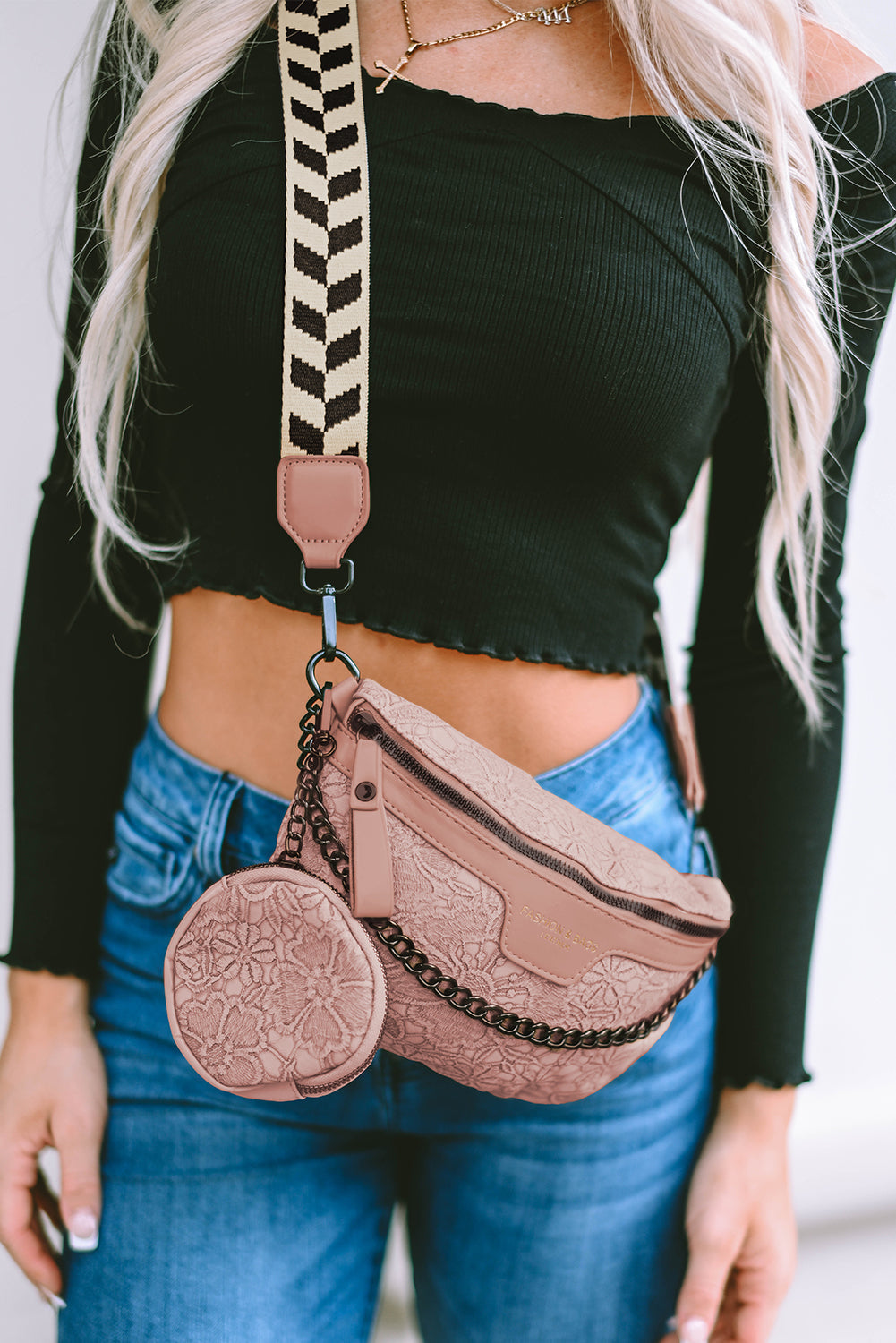 ClutchLink | Kleurblok Kettingriem Schoudertas & Crossbody met Munttasje