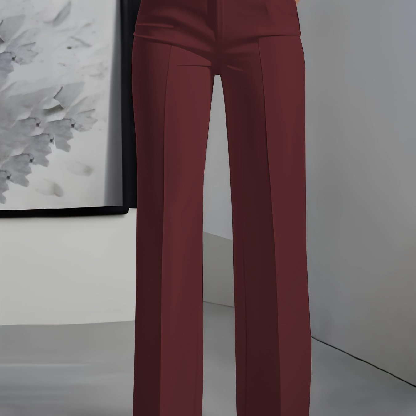 Oralia | Verfijnde broek met wijde pijpen voor dames - Rechte broek met hoge taille en knoopsluiting