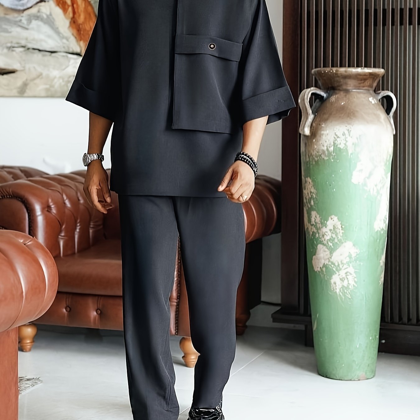 Ternik | Traditionele Dashiki Set - Korte Mouw Shirt & Lange Broek Outfit voor Bruiloft of Dagelijks Dragen
