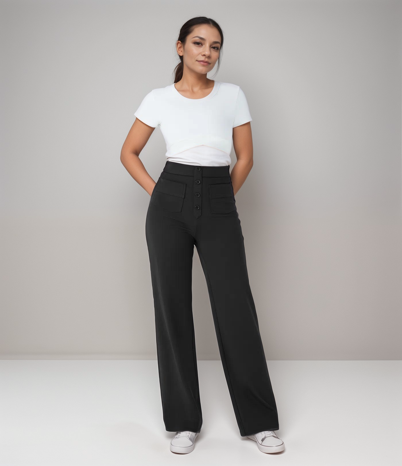 Varda | Damesbroek met hoge taille en stretch - veelzijdige casual broek