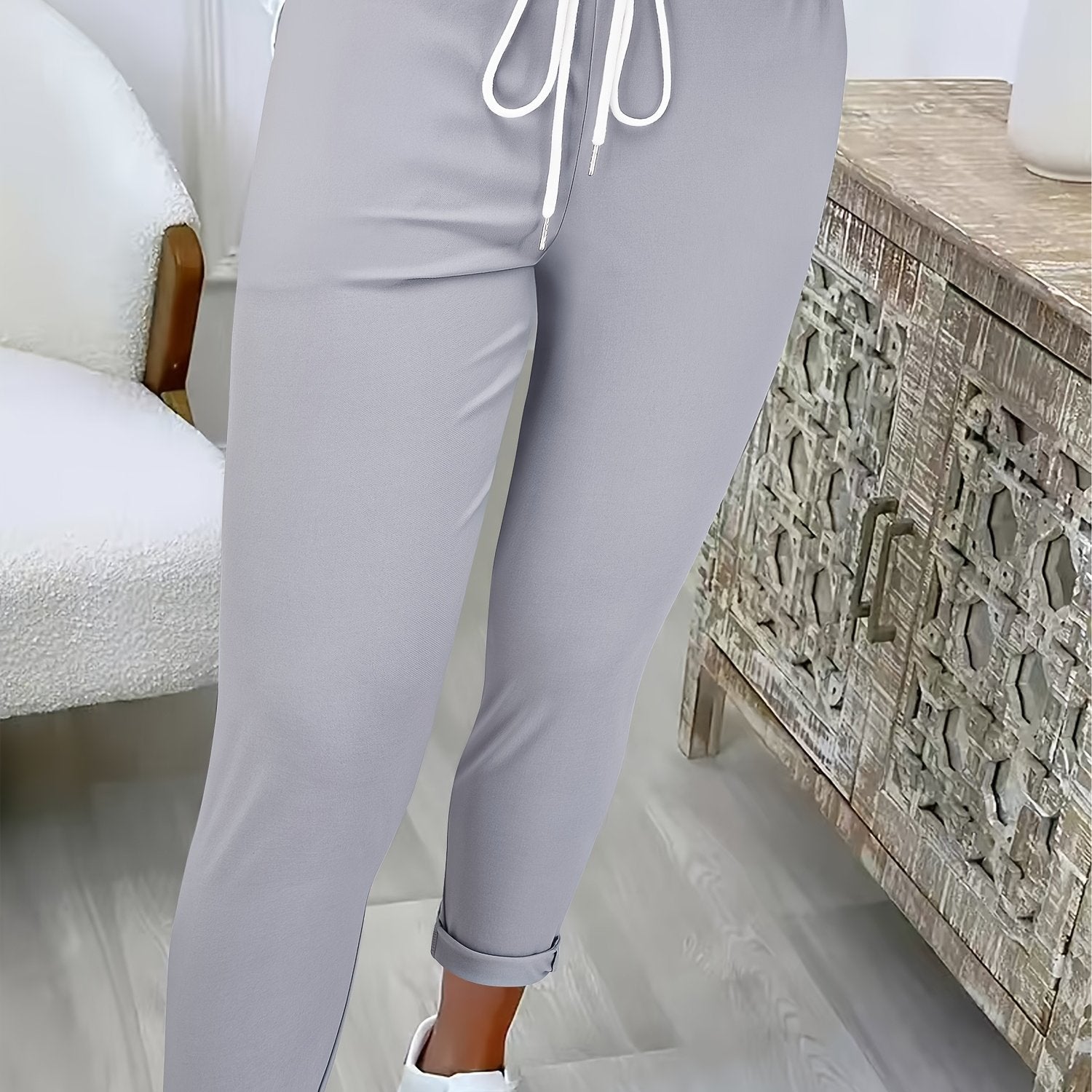 Avelith | Casual broek met trekkoord voor dames – Slim fit, elastische taille, ademend