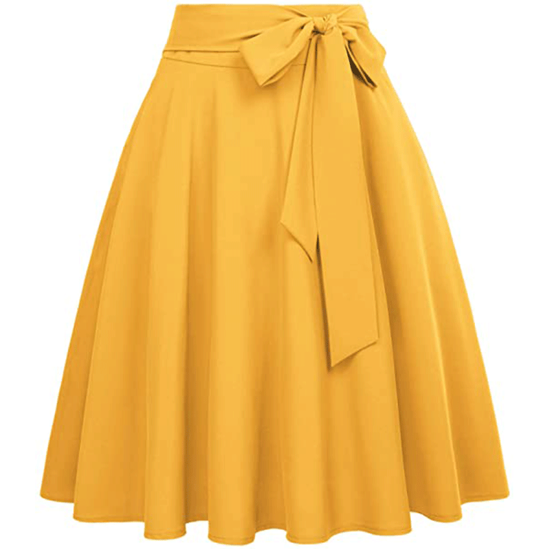 Hartlyn | Hoge Taille A-lijn Rok met Strik - Elegante Midi Rok, Flowy & Vrouwelijk Ontwerp