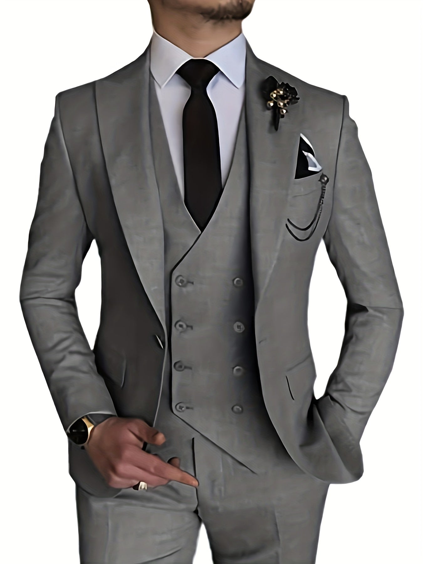 Tormund | Driedelig formeel herenpak – blazer, vest en broek, slim fit, zakelijke en bruiloftskleding