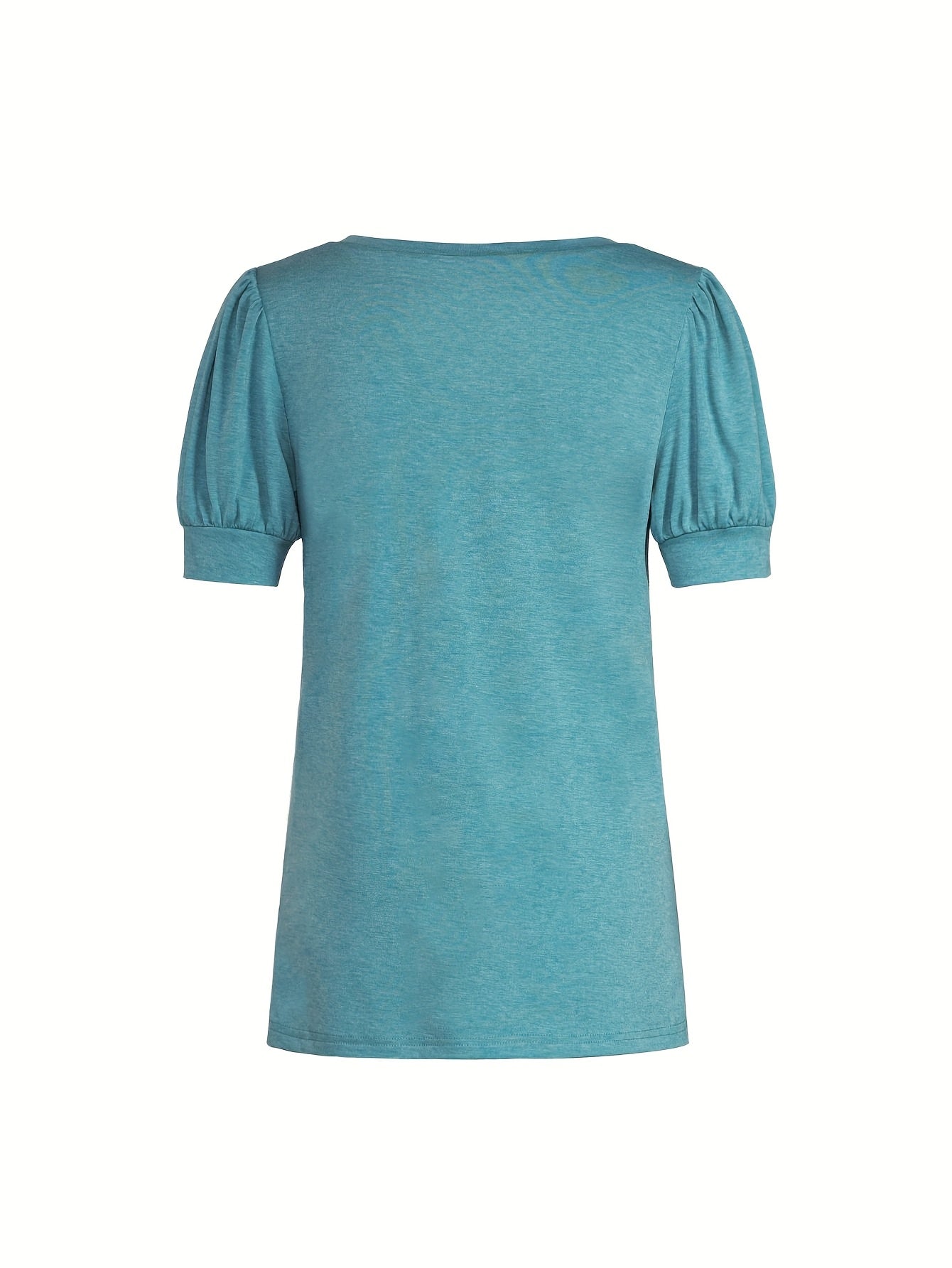 Palis | Elegant V-hals T-shirt met bloemetjesmouwen - Lichtgewicht ademende top, casual voor werk en dagelijks gebruik