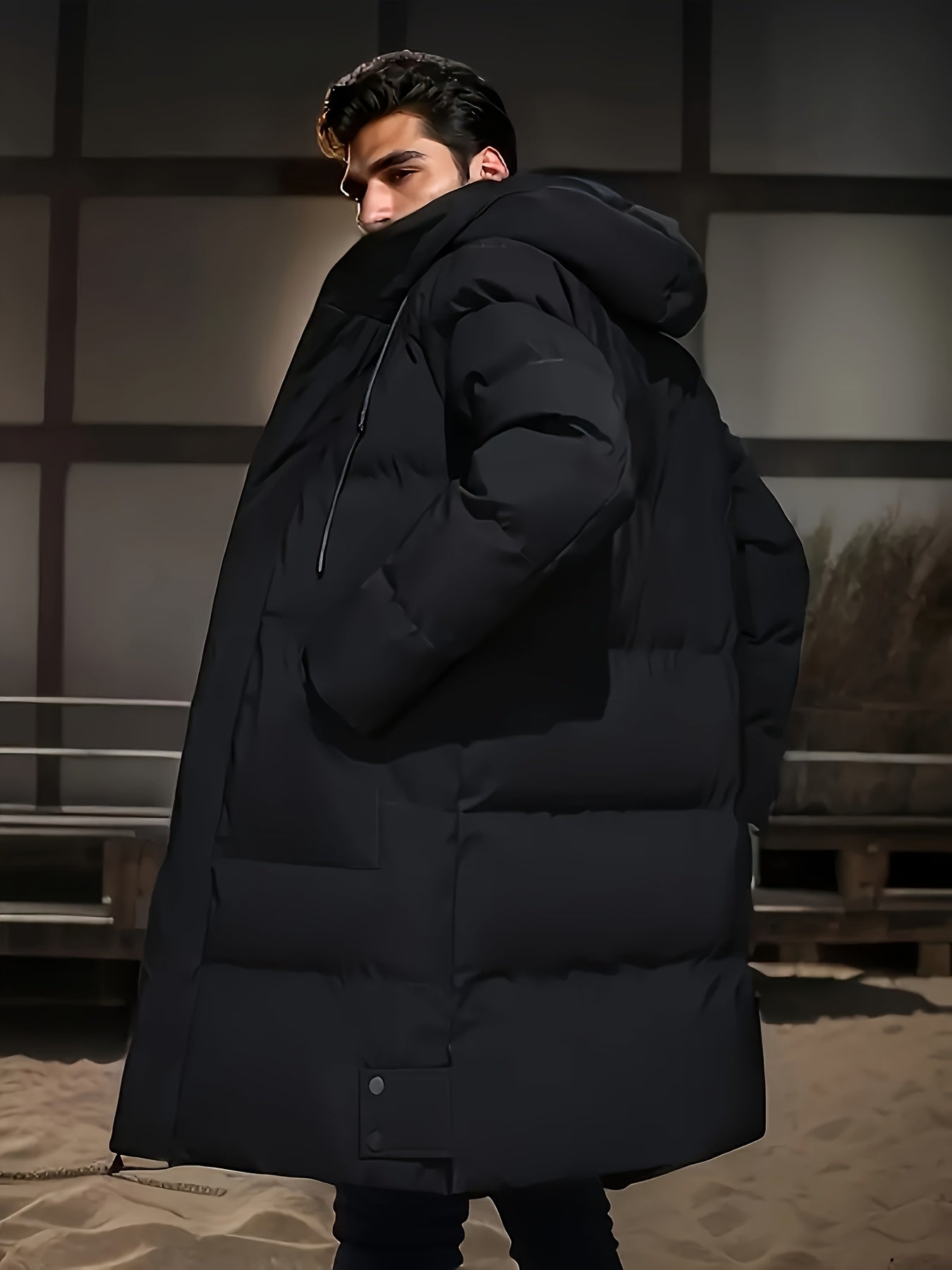 Richard | Winterjas voor heren met capuchon en gewatteerde voering – Warme casual jas