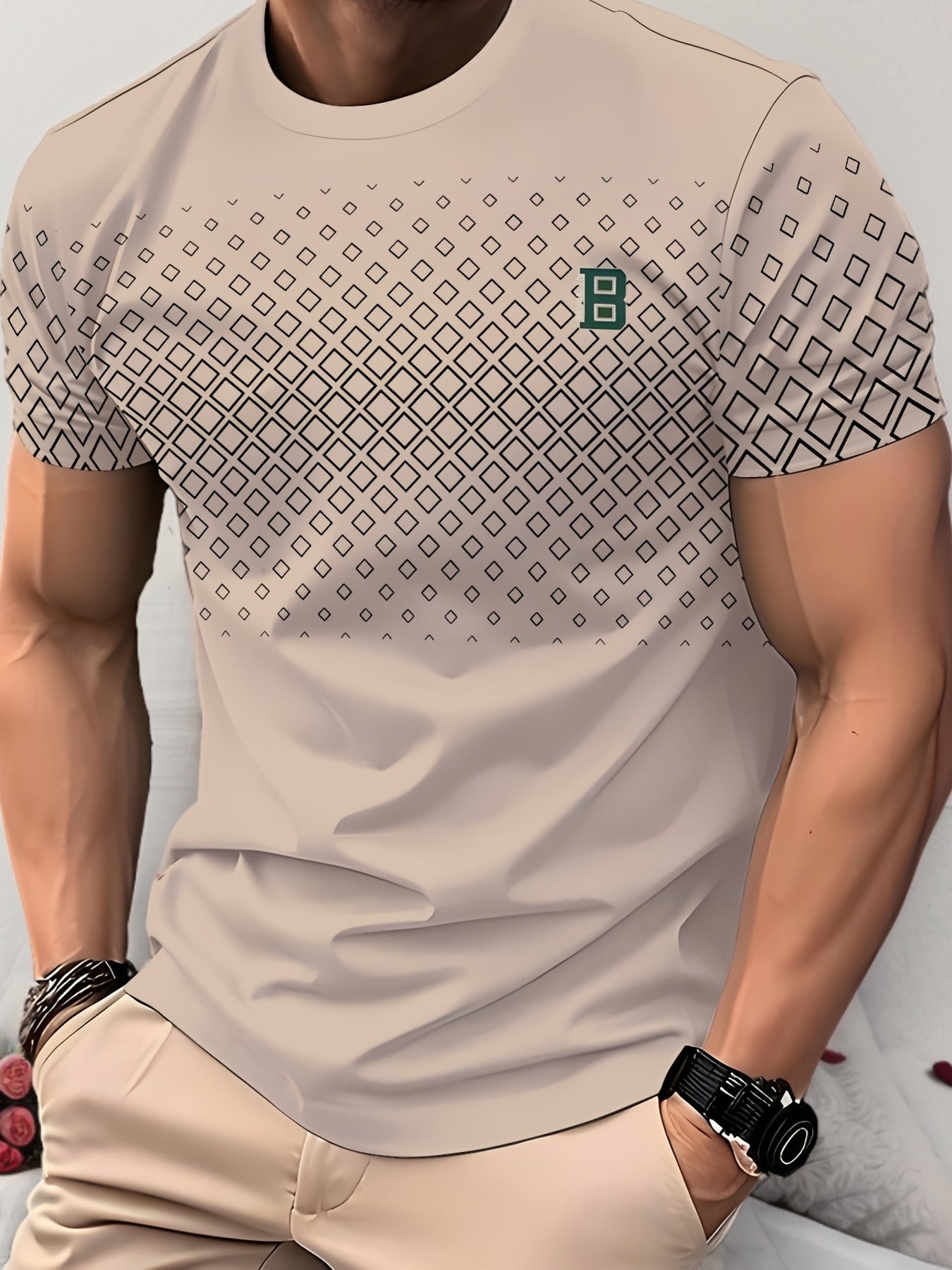 Ydran | Heren T-shirt met ronde hals - Stretch gebreide stof, zacht polyester