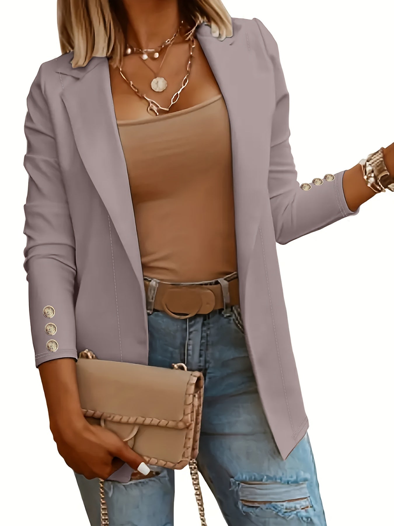 Albina | Blazerjasje met open voorkant voor dames - Casual Elegante werkkleding