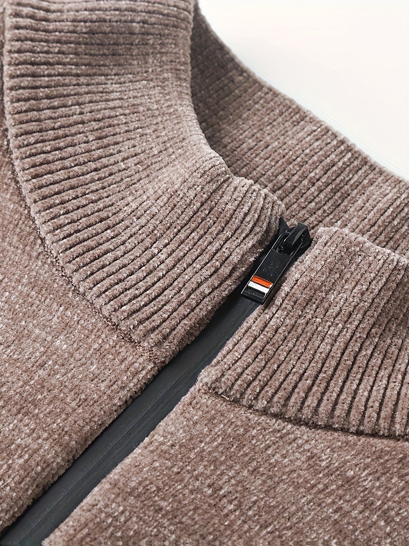 Valter | Heren sweater met fleecevoering en ritssluiting – Warme pullover met kleurblokken en strepen
