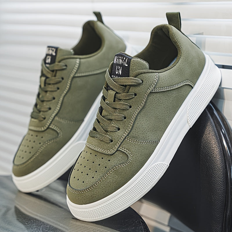 StridePro | Casual platte herensneakers - veterschoenen, comfortabel, duurzaam voor dagelijks gebruik