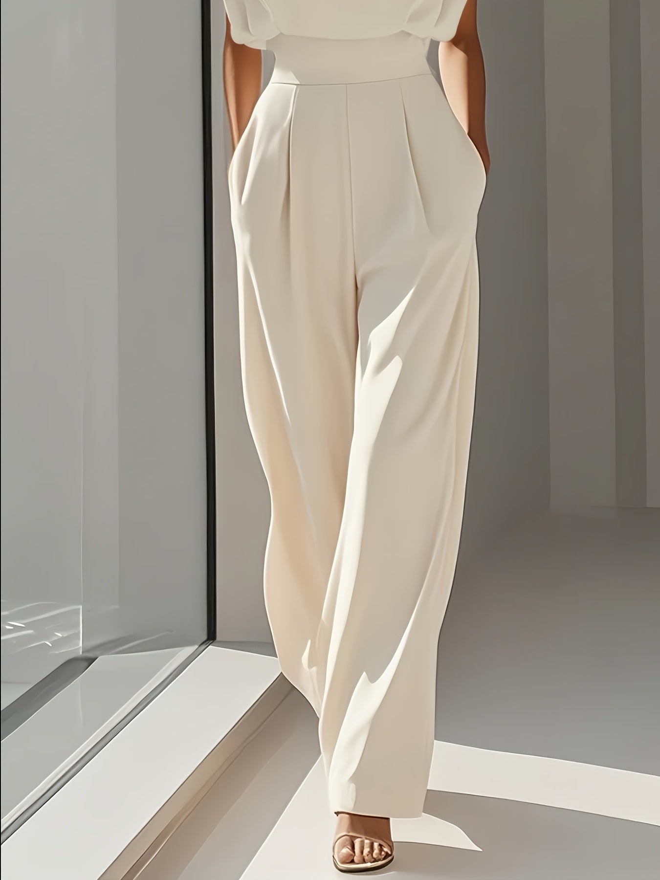 Yoselin | Mouwloze Jumpsuit met wijde pijpen voor dames - Elegant eendelig broekpak