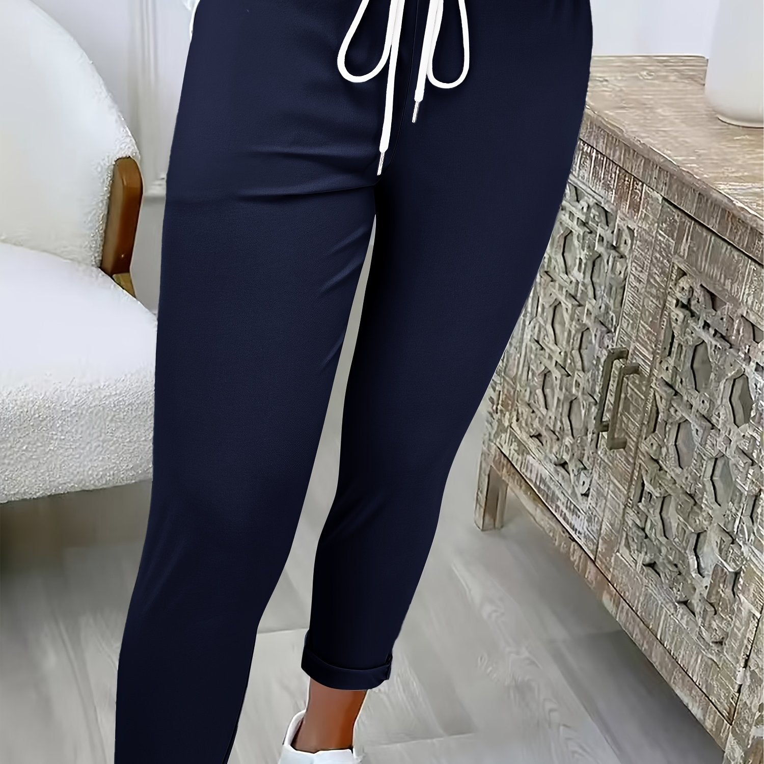 Avelith | Casual broek met trekkoord voor dames – Slim fit, elastische taille, ademend