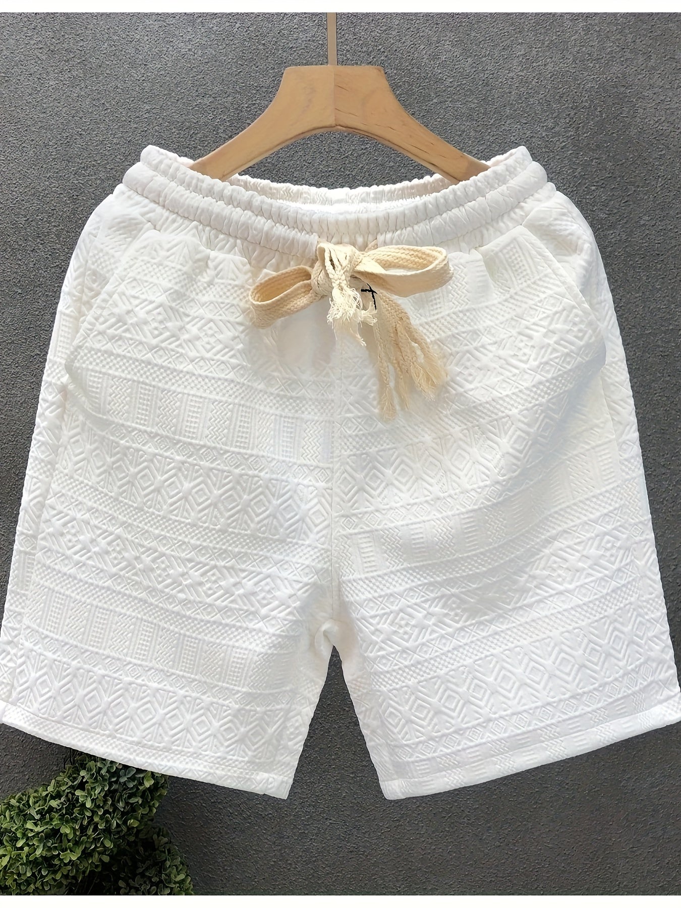 Brunno | Casual Trekkoordshort voor heren - Geometrisch patroon in reliëf, ademend, comfortabel