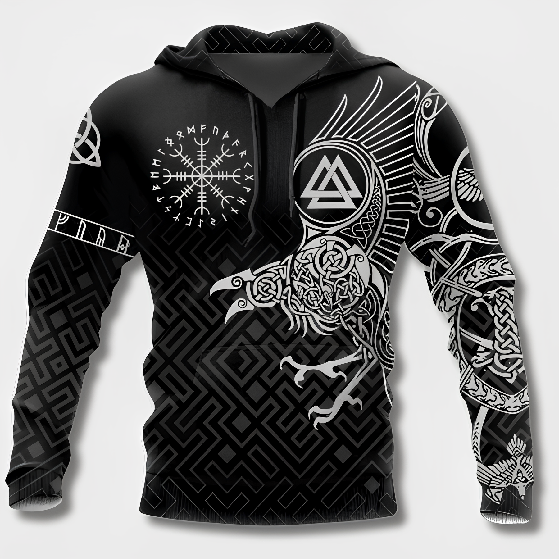Jovanovic | Warrior Viking Tribal Hoodie voor heren – Sweatshirt met print, casual streetwear
