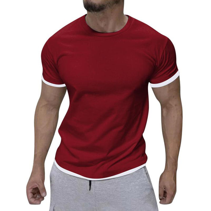 Jago | Klassiek katoenen T-shirt voor heren - Ronde hals, korte mouwen, contrasterende afwerking