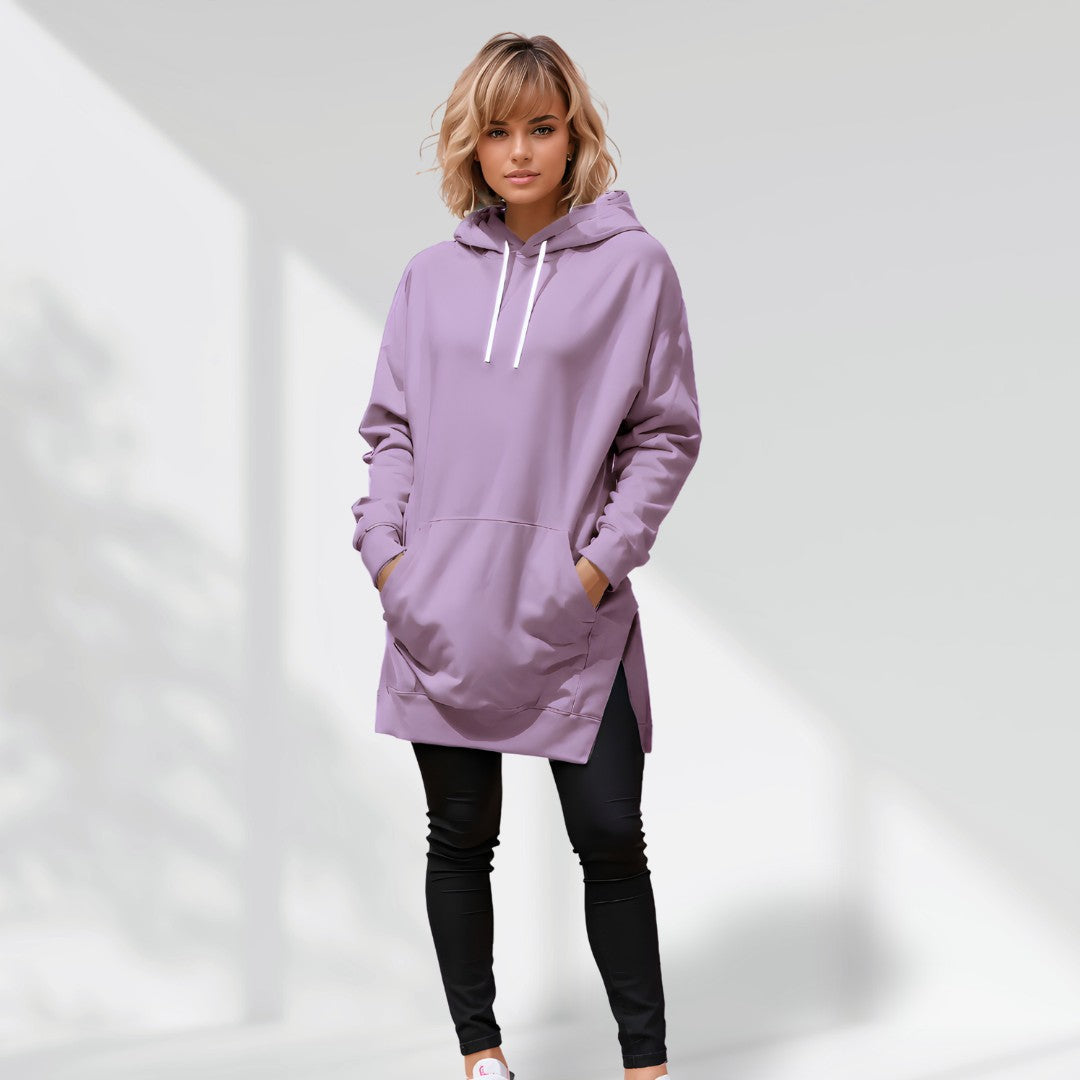 Hilaria | Oversized hoodiejurk voor dames – zachte premium stof, relaxte pasvorm met zakken