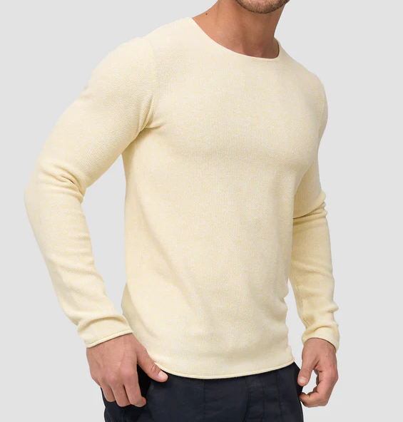 Lorvric | Klassieke herentrui met ronde hals – Lichtgewicht, ademende gebreide pullover, casual top