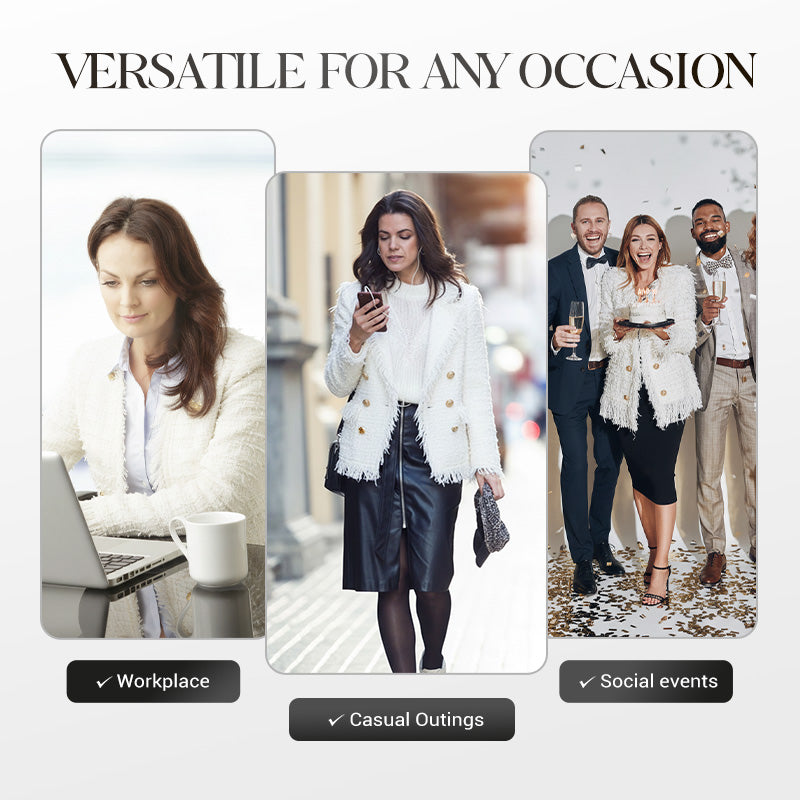 Aislynn | Korte jas met kwastjes – Chique jasje met knopen, elegante mode-bovenkleding