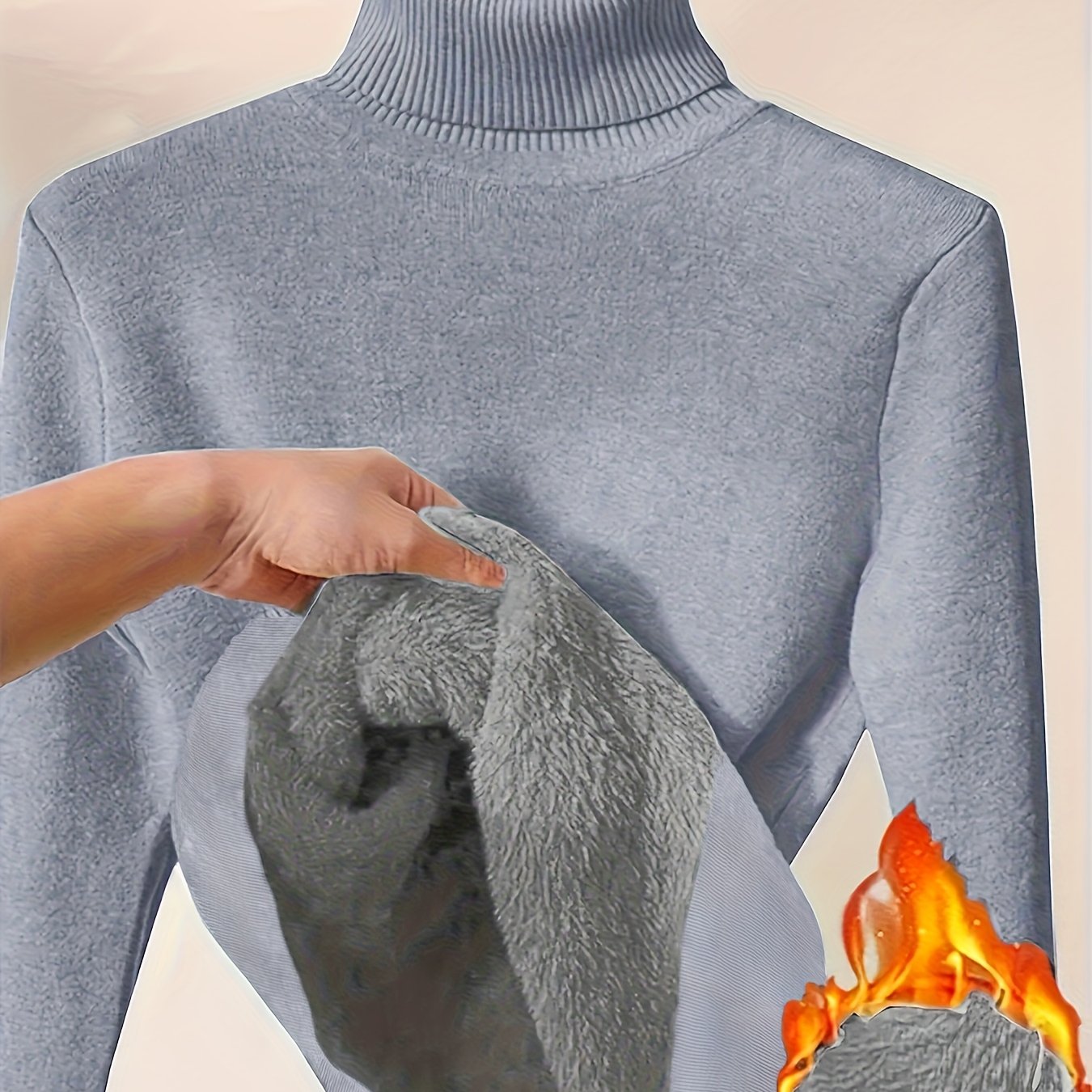 Dilon | Klassieke herentrui met hoge kraag – zachte, stretch fleece gevoerde wintertrui