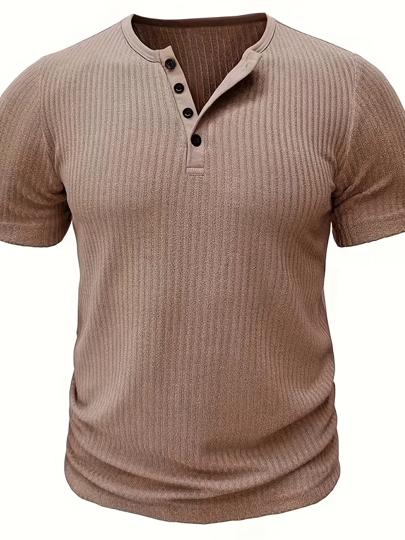 Ralith | Gestreept Henley T-shirt voor heren - Korte mouwen, ademend, casual & stijlvol