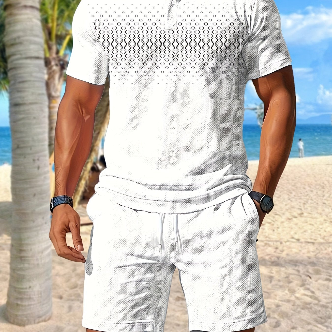 Baylor | Herenset 2-delig zomersportief - poloshirt & koordshort met zakken