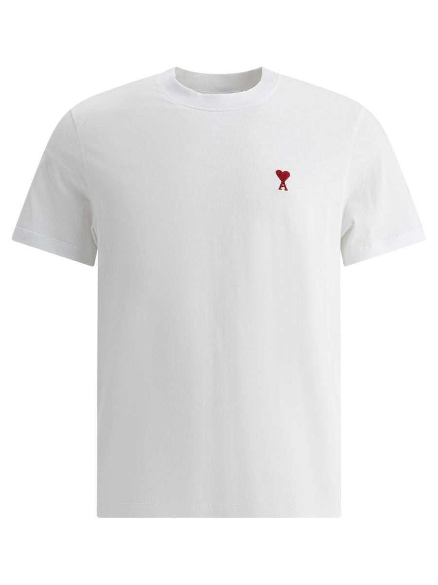Ragnfrid | Heren-T-shirt in wit katoen - Klassieke pasvorm, minimalistisch borduurwerk