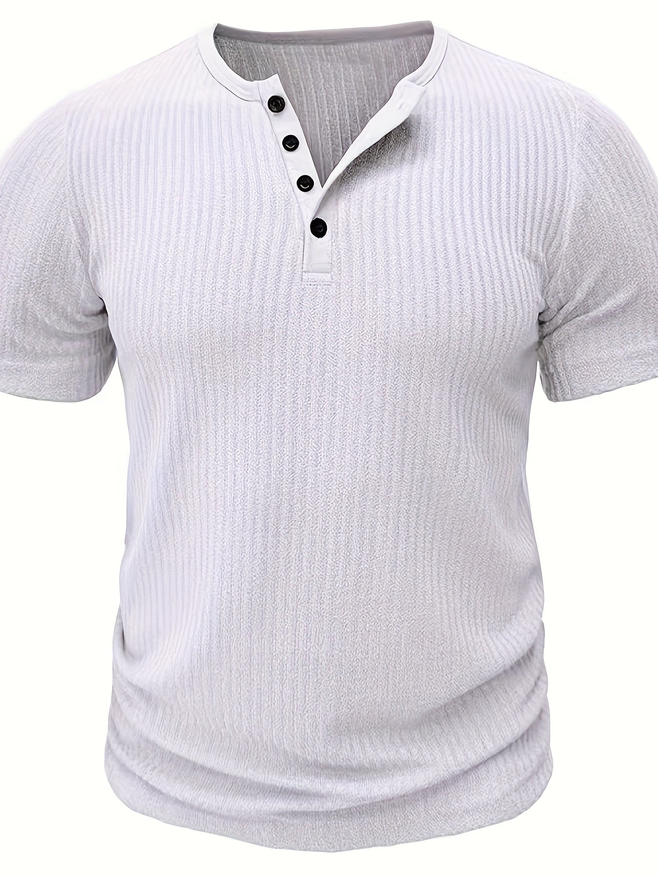 Ralith | Gestreept Henley T-shirt voor heren - Korte mouwen, ademend, casual & stijlvol