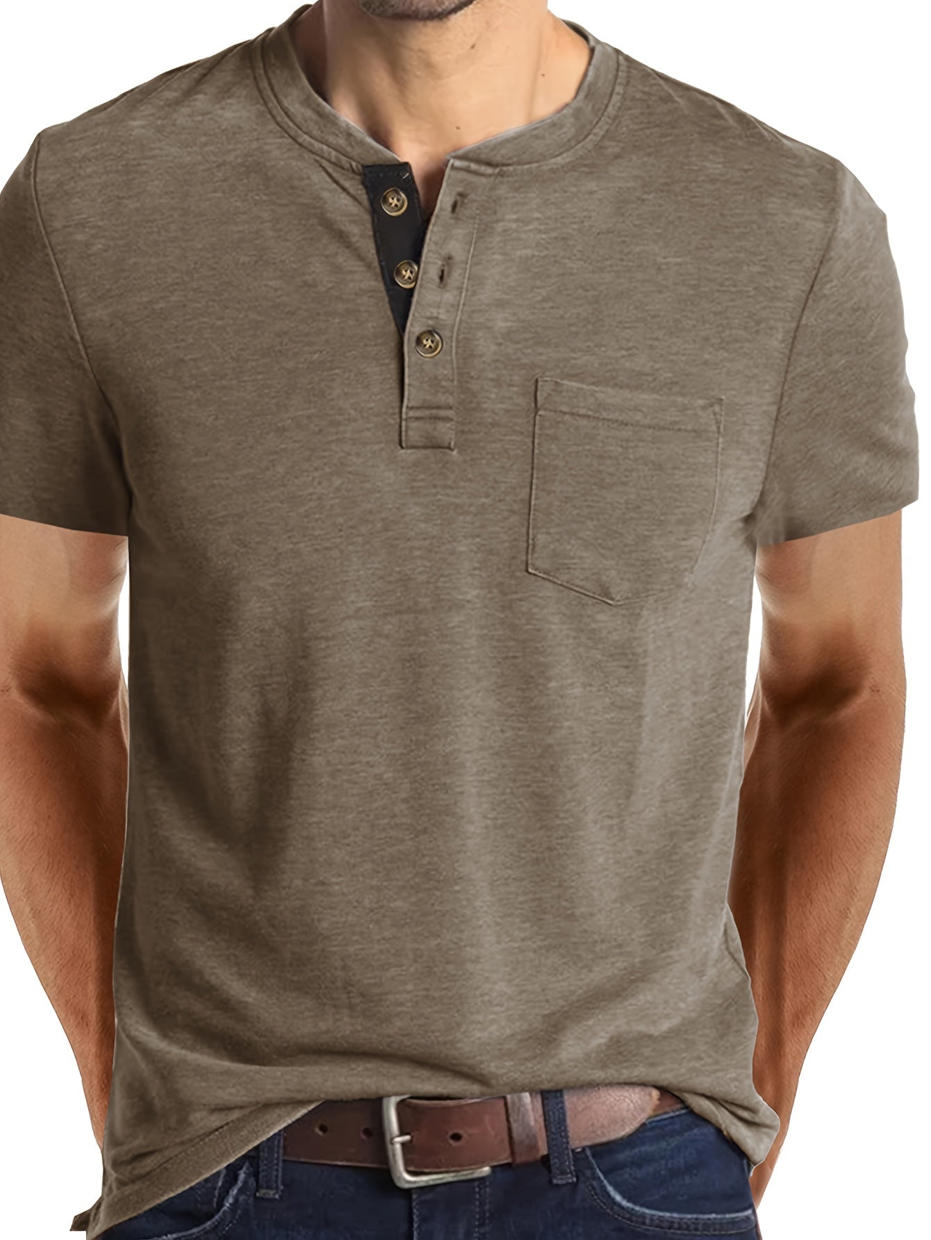 Ewald | Klassiek Henley Overhemd voor heren - Korte Mouwen, Trendy & Comfortabel voor Dagelijks Dragen