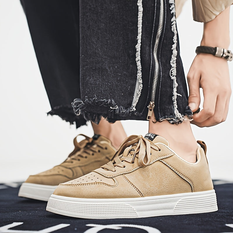 StridePro | Casual platte herensneakers - veterschoenen, comfortabel, duurzaam voor dagelijks gebruik