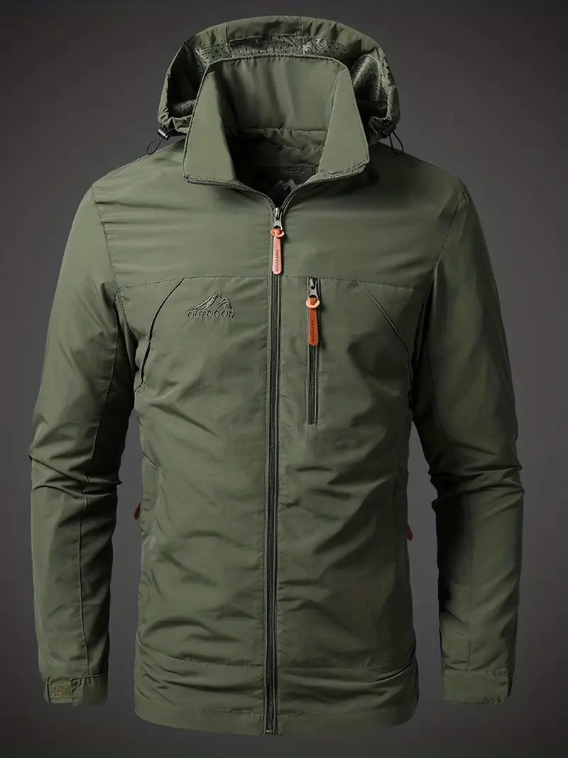 Otto | Waterdichte regenjas met capuchon, zakken met ritssluiting – Lichtgewicht, winddichte outdoorjas