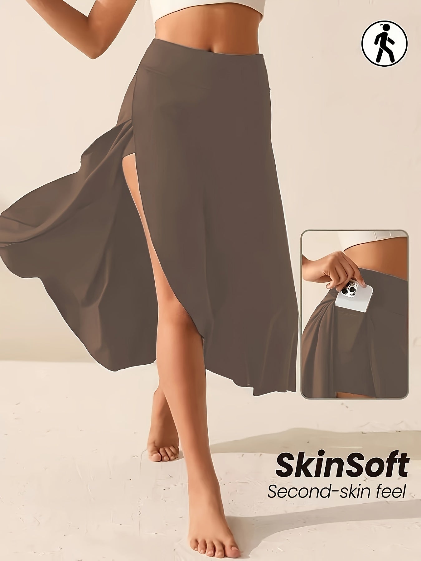 Wilona | Damesrok met hoge taille en asymmetrische split met ingebouwde short