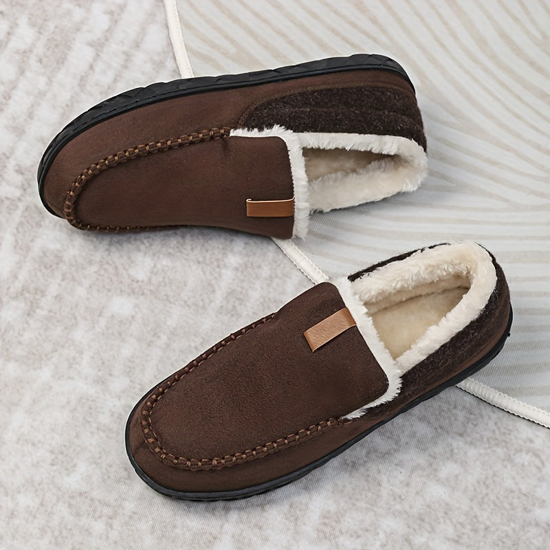 Furrion | Herenloafers met bontvoering – Instap slippers met traagschuim, casual herfst-/winterschoenen