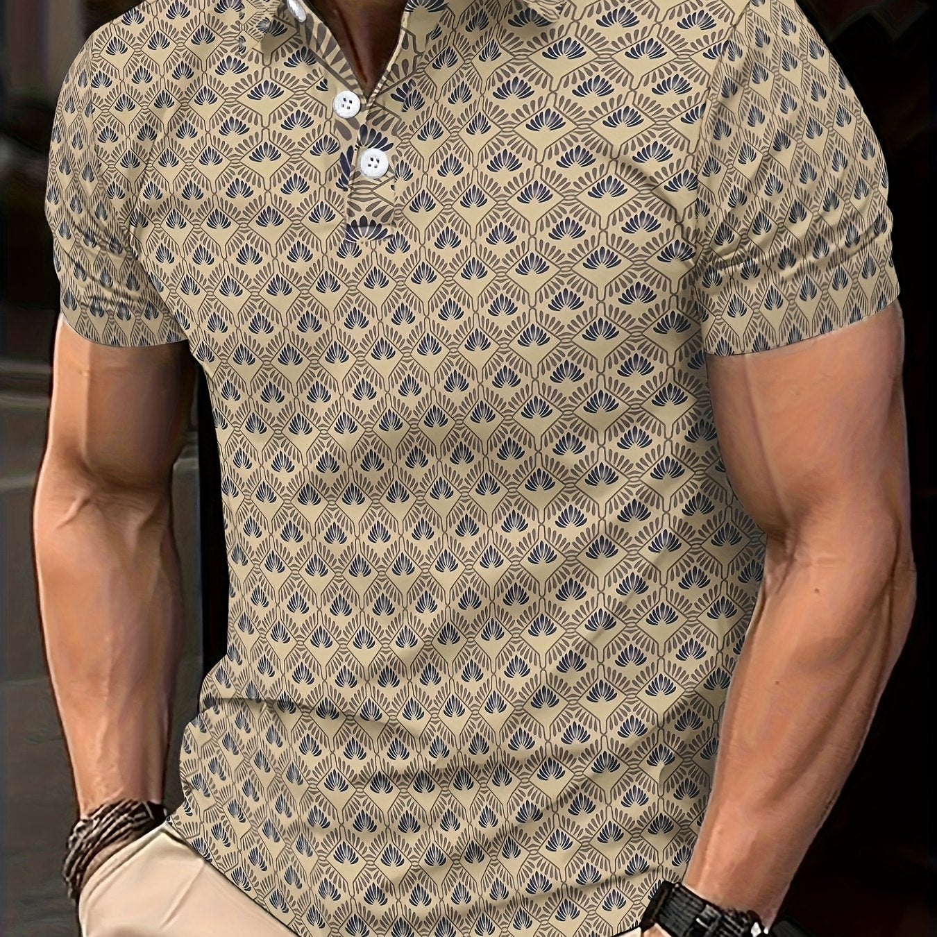 Severin | Casual Polo Shirt Heren - Korte Mouw Geometrische Print