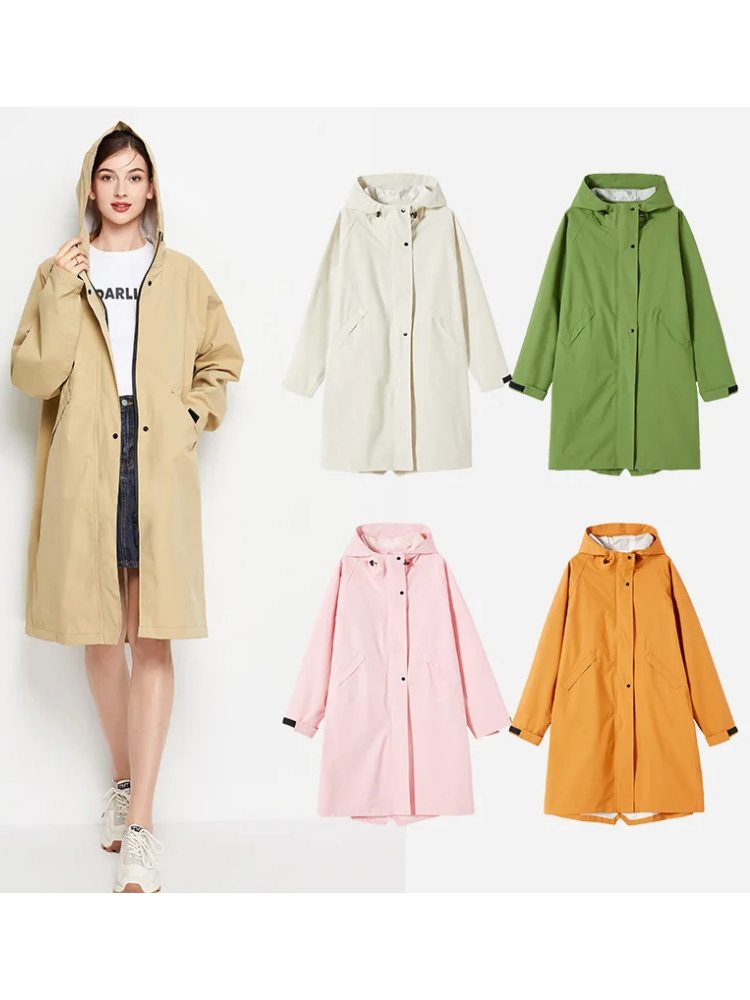 Anna | Waterdichte en winddichte regenjas voor dames met verstelbare capuchon, lichtgewicht outdoorjas
