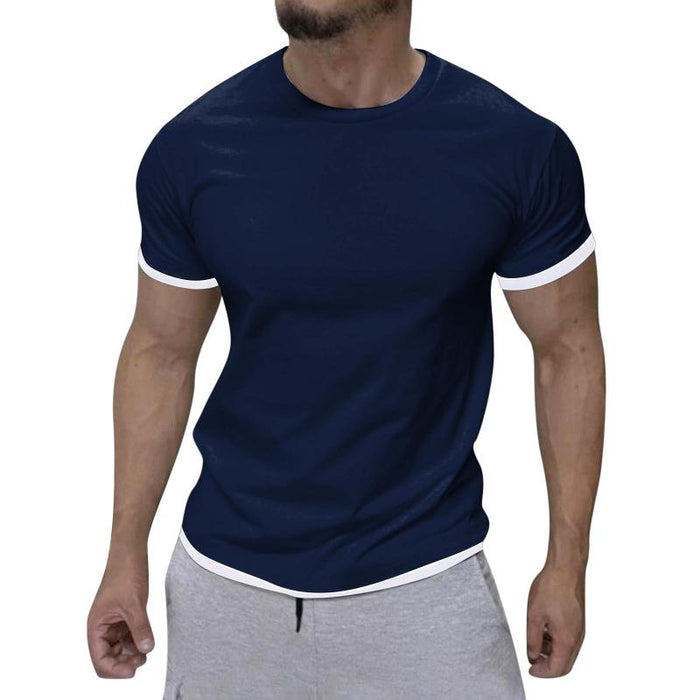 Jago | Klassiek katoenen T-shirt voor heren - Ronde hals, korte mouwen, contrasterende afwerking