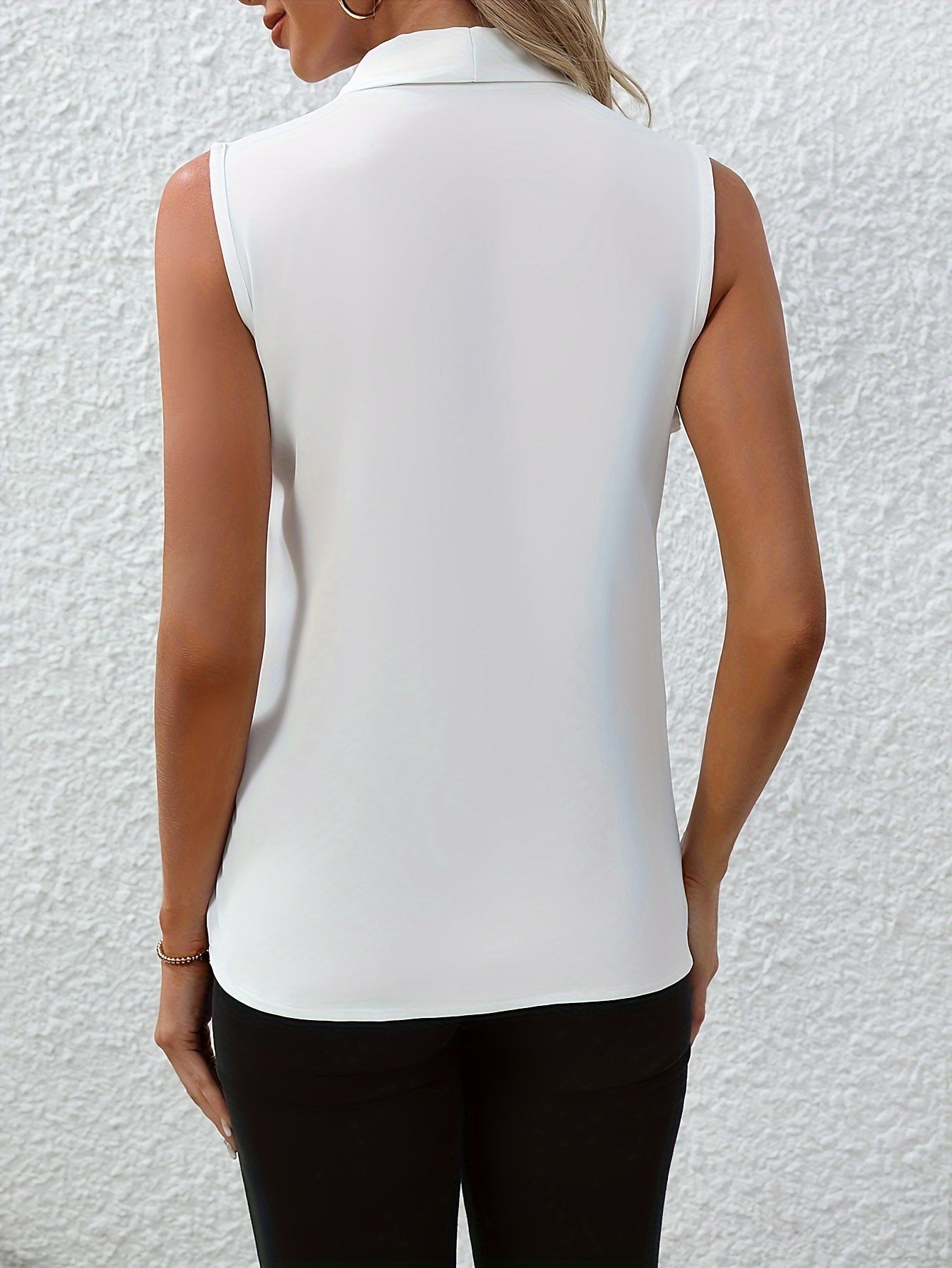 Bukurie | Dames Slim Casual V-hals Mouwloze Blouse - Elegante Zomer Top
