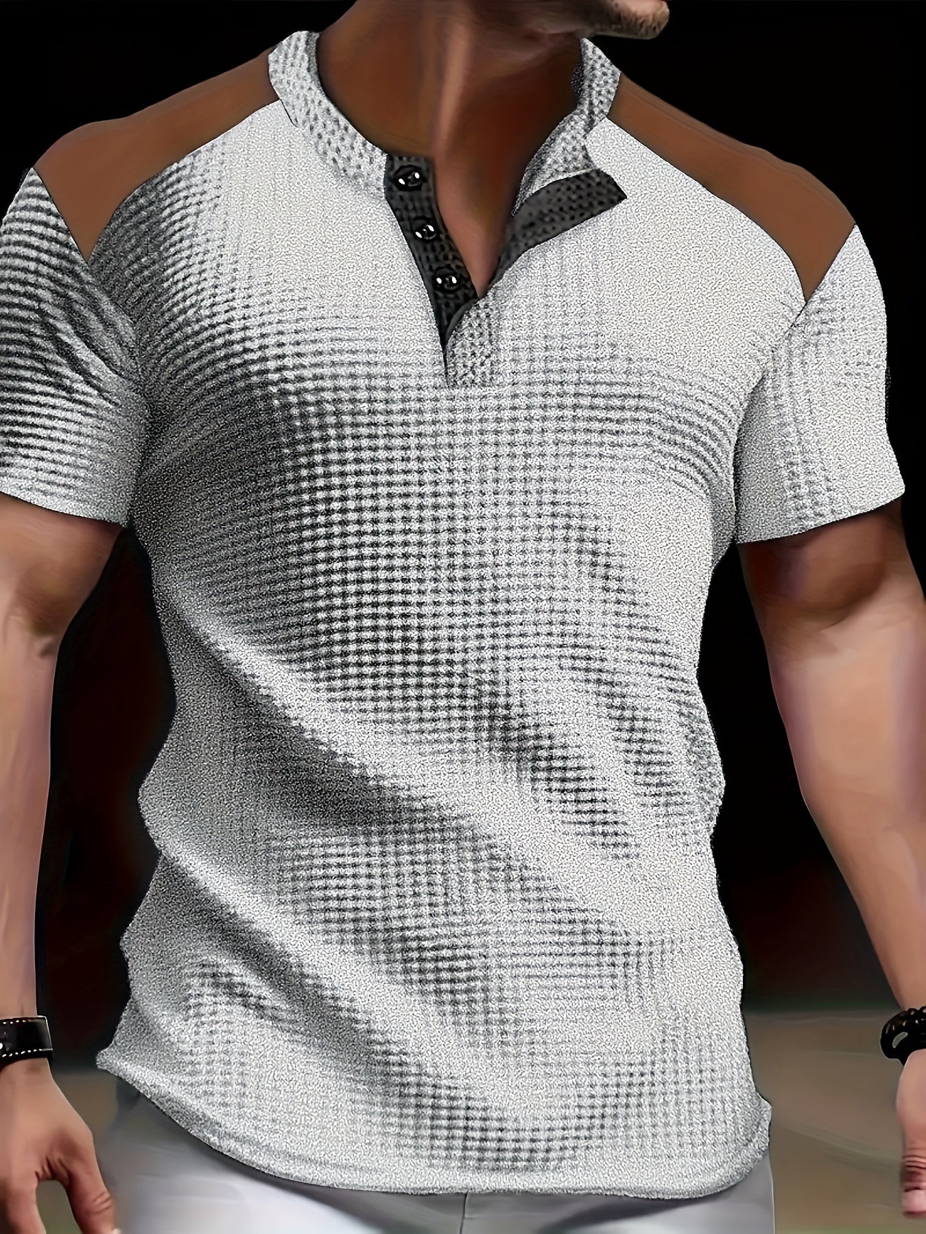 River | Herenhemd met wafelstructuur - Casual shirt met korte mouwen en twee kleuren