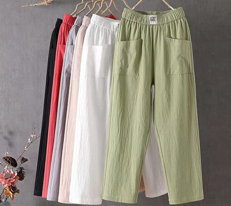 Leire | Wijde Broek met Hoge Taille voor Vrouwen - Ademende Linnenmix, Casual Zomerbroek