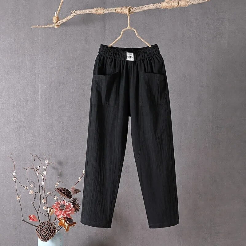 Leire | Wijde Broek met Hoge Taille voor Vrouwen - Ademende Linnenmix, Casual Zomerbroek