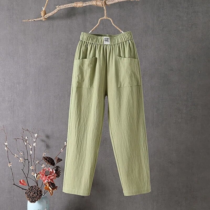 Leire | Wijde Broek met Hoge Taille voor Vrouwen - Ademende Linnenmix, Casual Zomerbroek